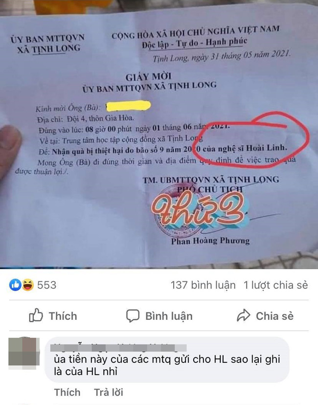 Hoai Linh Lại Gay Tranh Cai Trước Chi Tiết Kho Hiểu Nay Trong Giấy Gửi Qua Từ Thiện đến Tay Người Dan Miền Trung