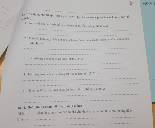  Bài thi năng lực tiếng Việt ở Nhật toàn ngữ pháp khó, đến người Việt cũng xin bó tay - Ảnh 3.