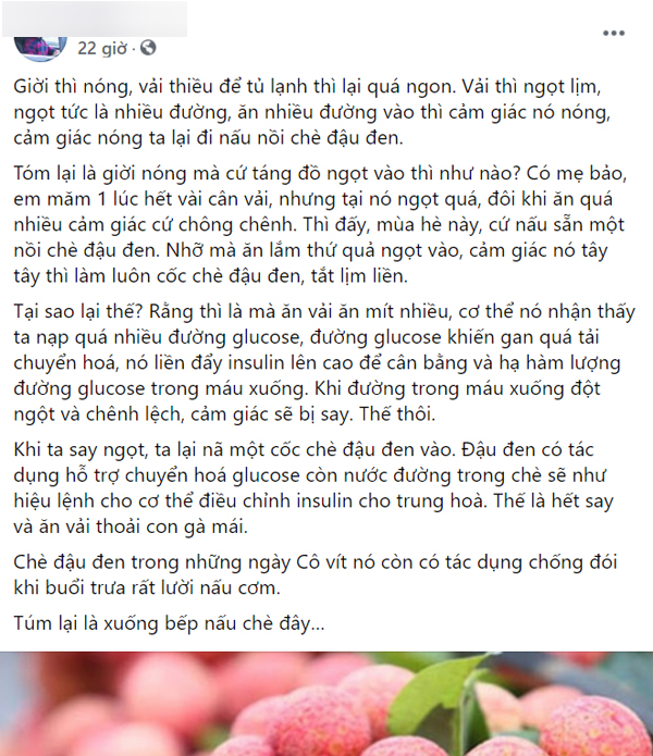 Ăn hết vài cân vải thiều mà không sợ nóng nhờ làm việc này sau khi ăn, người đàn ông được nhiều người tán thưởng - Ảnh 2.