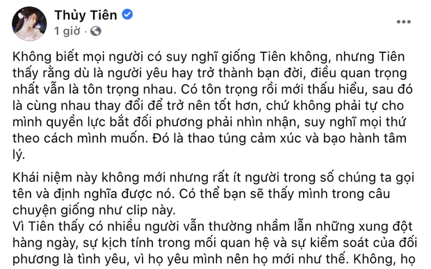 Giữa ồn ào Hoàng Yến bị chồng cũ hành hung, Thủy Tiên bất ngờ đăng status dài về bạo hành và đưa lời khuyên đáng chú ý