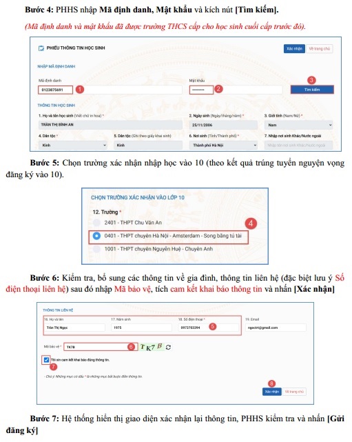 Thí sinh Hà Nội làm thủ tục nhập học trực tuyến vào lớp 10 như thế nào? - Ảnh 2.