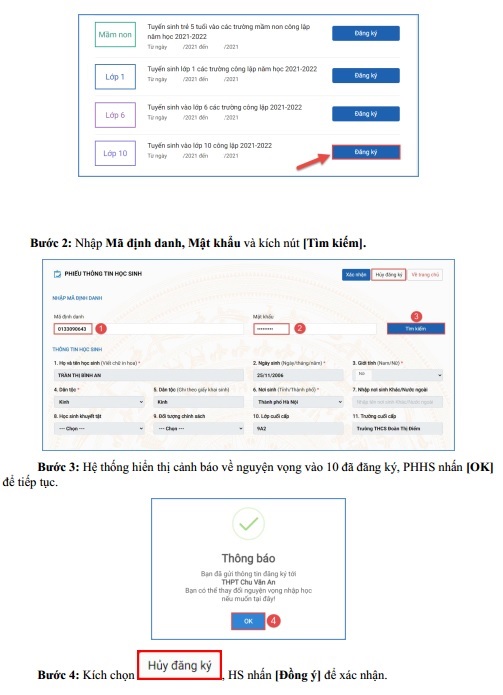 Thí sinh Hà Nội làm thủ tục nhập học trực tuyến vào lớp 10 như thế nào? - Ảnh 9.