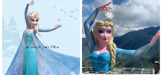 Bức tượng nữ hoàng băng giá Elsa ở Sapa bị ném đá - Ảnh 1.