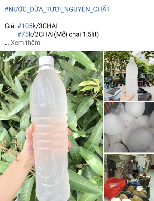 Nước dừa tươi giá siêu rẻ đang được chốt đơn ầm ầm đầy chợ mạng thực chất là nước gì? - Ảnh 1.