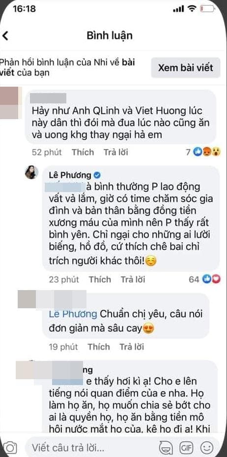 Lê Phương bị mỉa mai khi suốt ngày khoe đồ ăn ngon trong mùa dịch - Ảnh 2.