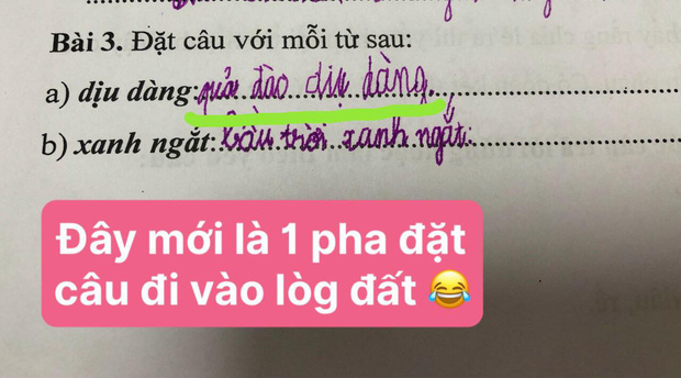 Học sinh tiểu học làm bài đặt câu khiến cô giáo phải bật cười - Ảnh 2.