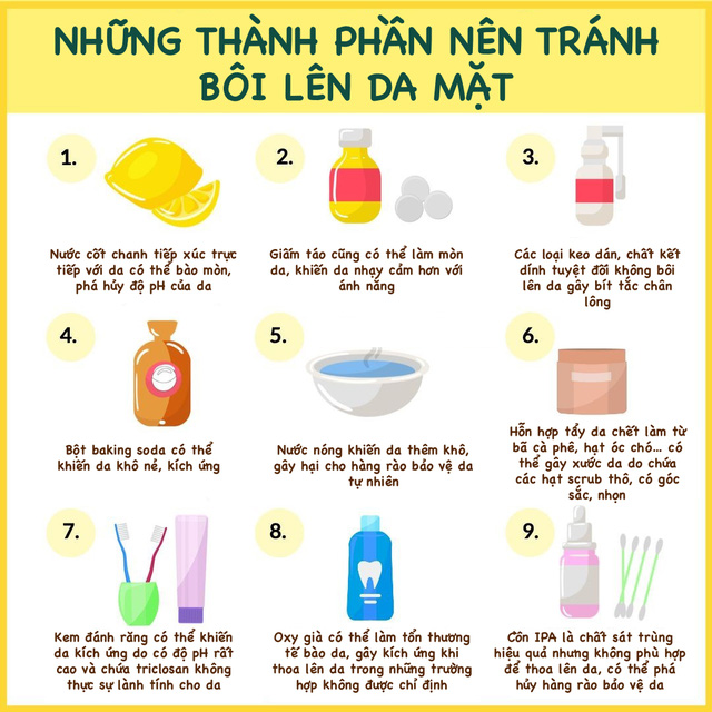 9 nguyên liệu sẵn có trong nhà nên ngừng bôi lên da - Ảnh 1.