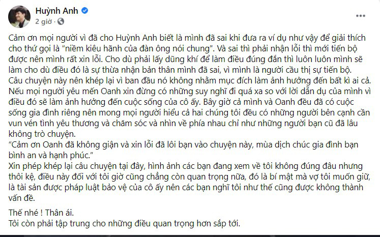 Vụ Huỳnh Anh phát ngôn kém duyên về Hoàng Oanh: Bạn gái 'single mom' bị công kích nặng nề, nam diễn viên chính thức xin lỗi tình cũ, khép lại drama