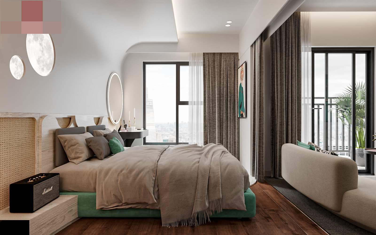 Căn hộ 55m2 ở Bình Dương mang màu xanh mát mẻ, đẹp mê mẩn - Ảnh 6.