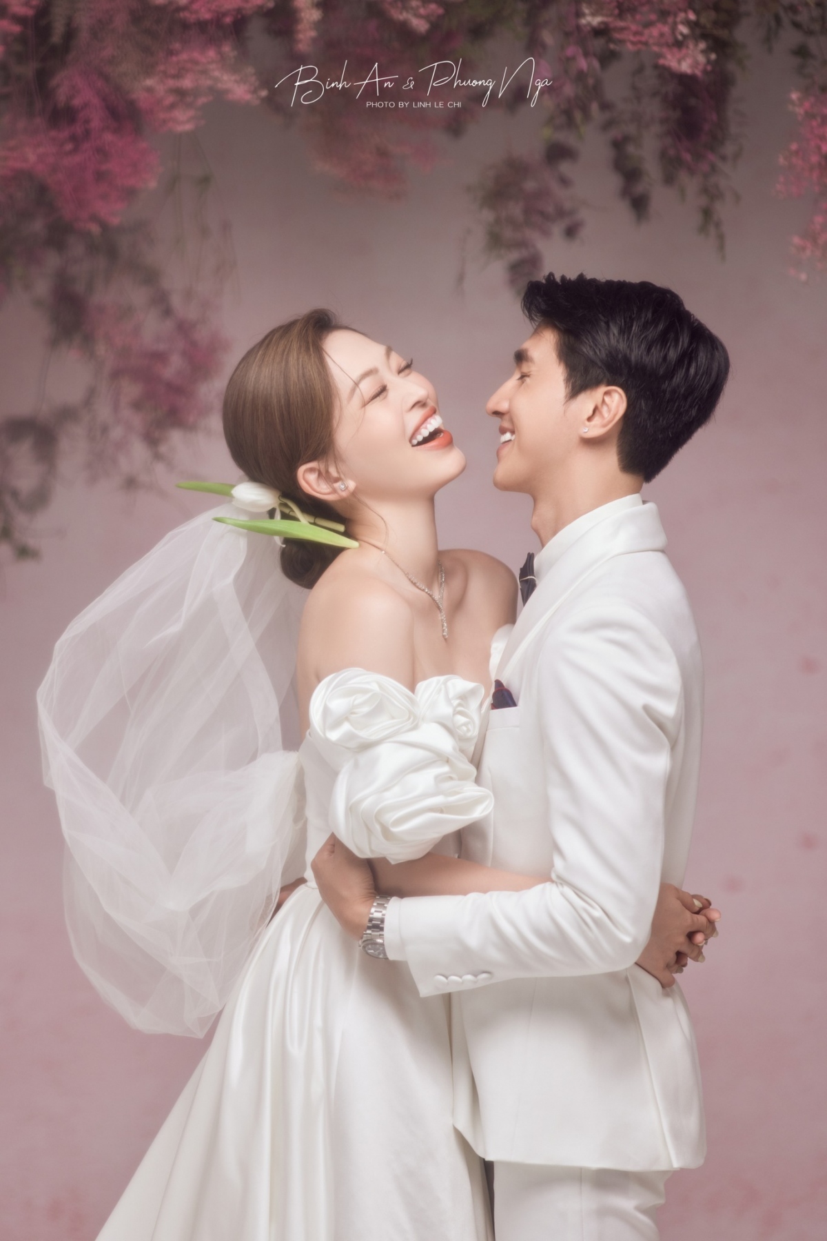 Ảnh cưới đẹp như tranh Hàn Quốc của Á hậu Phương Nga và diễn viên Bình An - Ảnh 1.