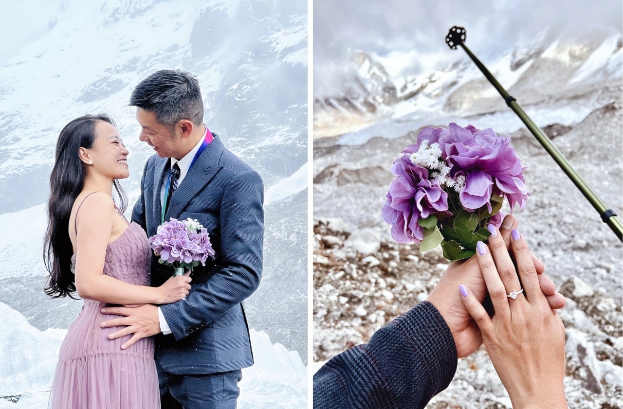 Chuyện tình lãng mạn của cặp đôi Việt cầu hôn trên đỉnh Everest - Ảnh 3.