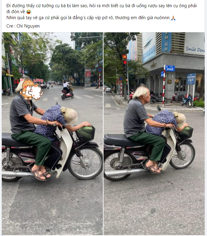Cụ ông chở cụ bà trên chiếc xe đạp cổ kính là hình ảnh đầy tình cảm và chân thực của đời sống. Hãy cùng xem để cảm nhận sự ấm áp và đong đầy yêu thương nơi hai người lớn tuổi này.
