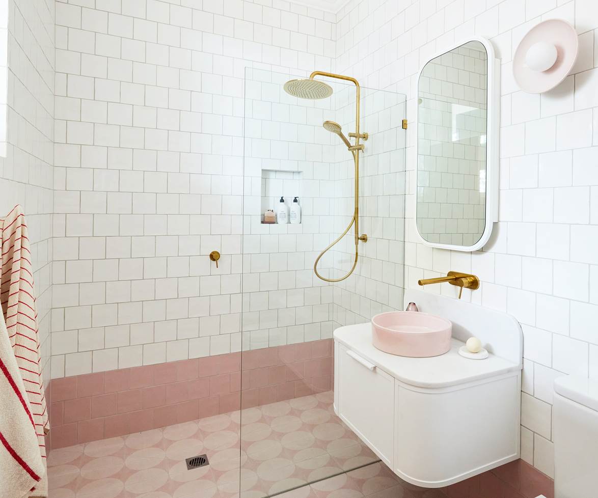 Những kiểu phòng tắm mang sắc hồng hiện đại - Ảnh 1.