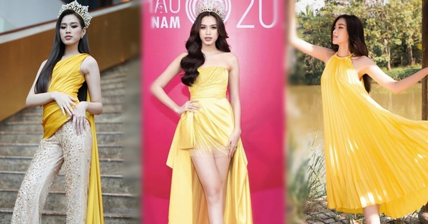 Hoa hậu Đỗ Thị Hà mê diện màu vàng