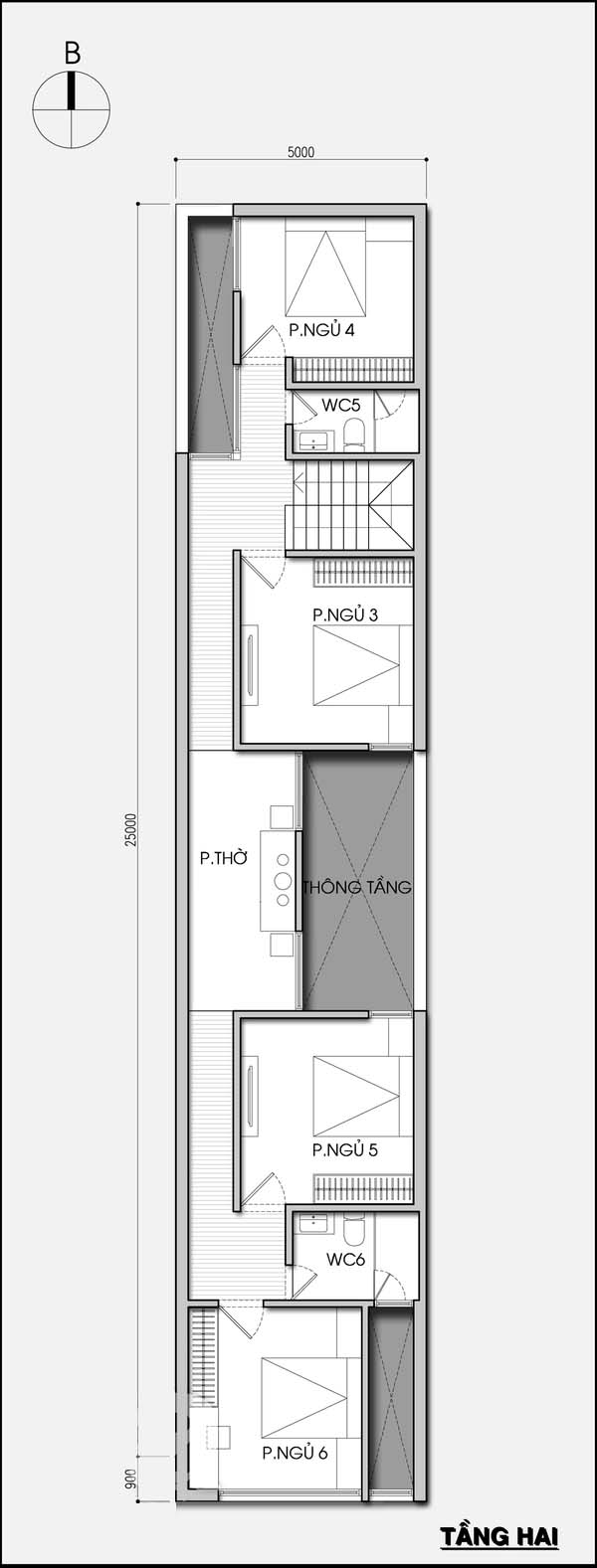 Tư vấn thiết kế nhà ống dài 25m, một mặt tiền nhưng vẫn đảm bảo thoáng sáng - Ảnh 3.