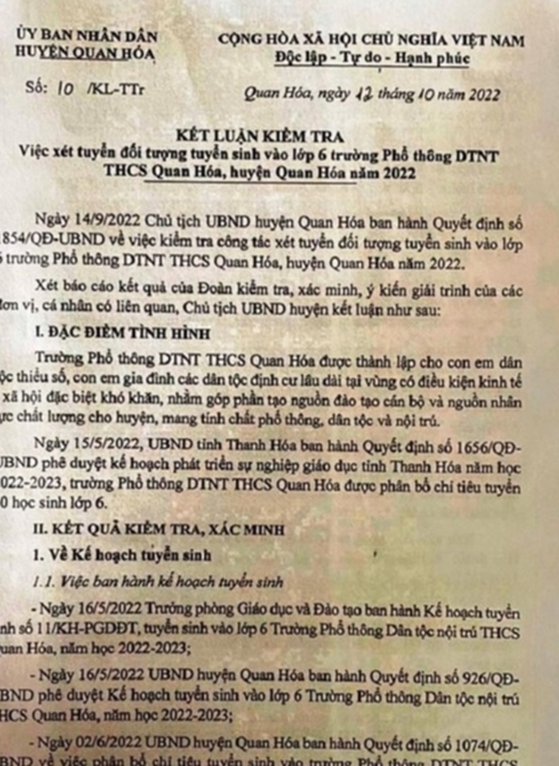 Thanh Hóa: Đề nghị xử lý trách nhiệm trong việc xét tuyển sai quy định 43 học sinh  - Ảnh 1.