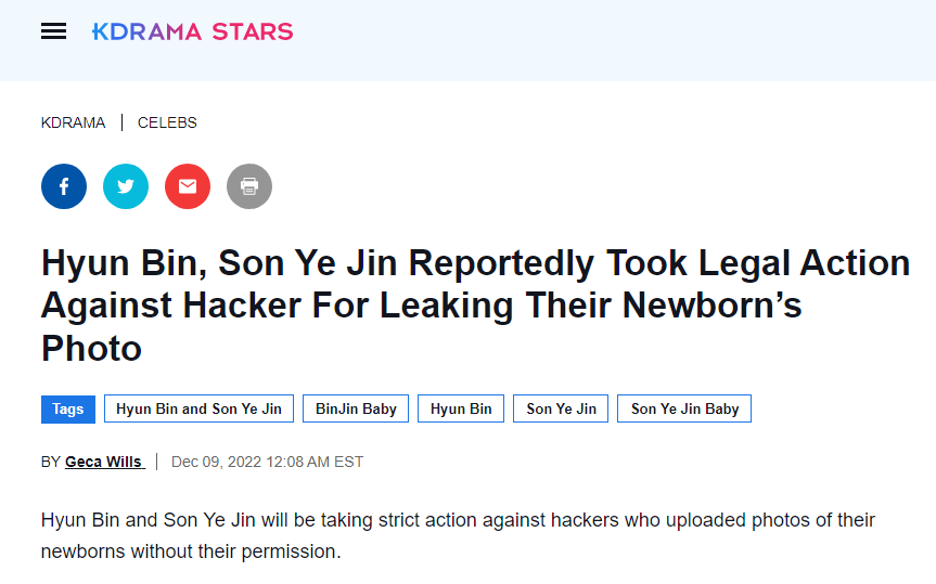 Hyun Bin - Son Ye Jin khởi kiện hacker làm rò rỉ ảnh con trai đầu lòng? - Ảnh 1.