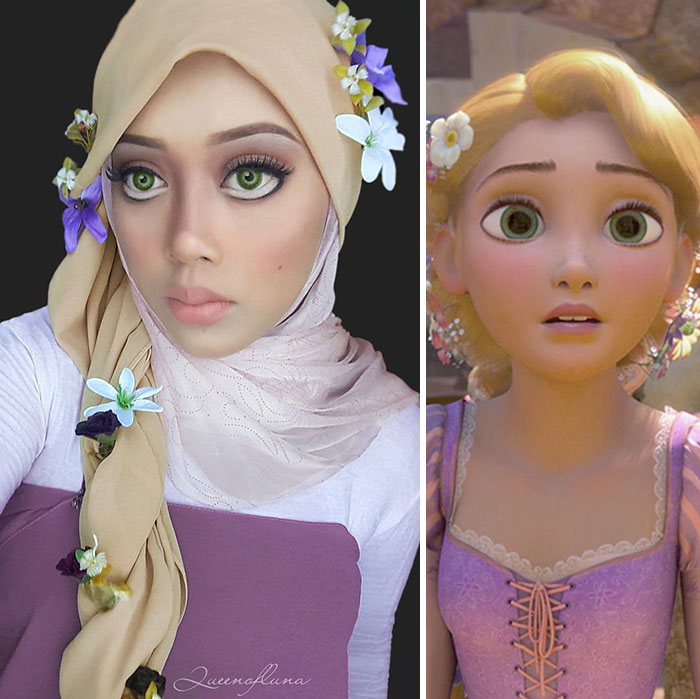 Từ Wednesday đến loạt công chúa Disney đình đám, cô gái xuất sắc tái hiện lại hoàn hảo chỉ bằng một chiếc khăn Hijab truyền thống - Ảnh 2.