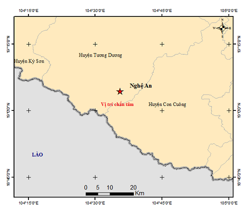 Động đất mạnh 4.1 độ Richter xảy ra ở Nghệ An - Ảnh 1.