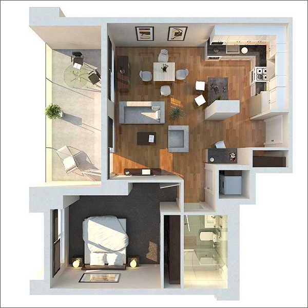 10 mẫu căn hộ một phòng ngủ với thiết kế &quot;chuẩn chỉnh&quot; - Ảnh 4.