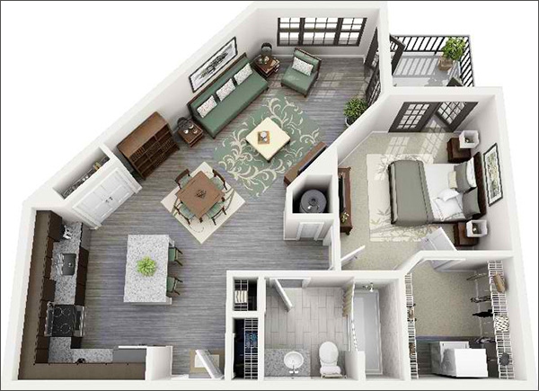 10 mẫu căn hộ một phòng ngủ với thiết kế &quot;chuẩn chỉnh&quot; - Ảnh 10.