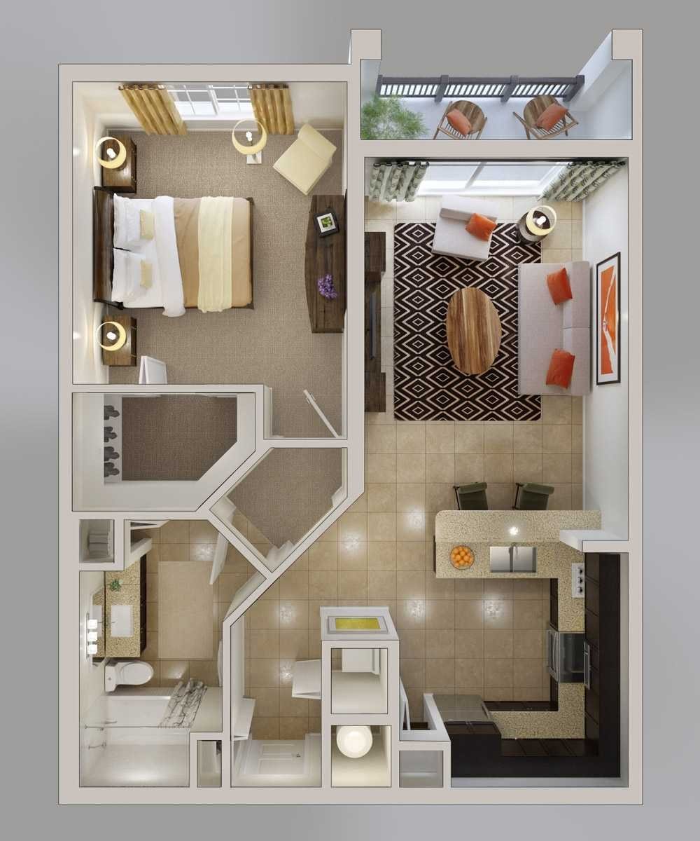 10 mẫu căn hộ một phòng ngủ với thiết kế &quot;chuẩn chỉnh&quot; - Ảnh 8.