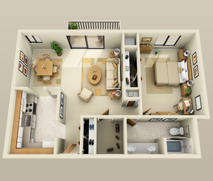10 mẫu căn hộ một phòng ngủ với thiết kế &quot;chuẩn chỉnh&quot; - Ảnh 9.