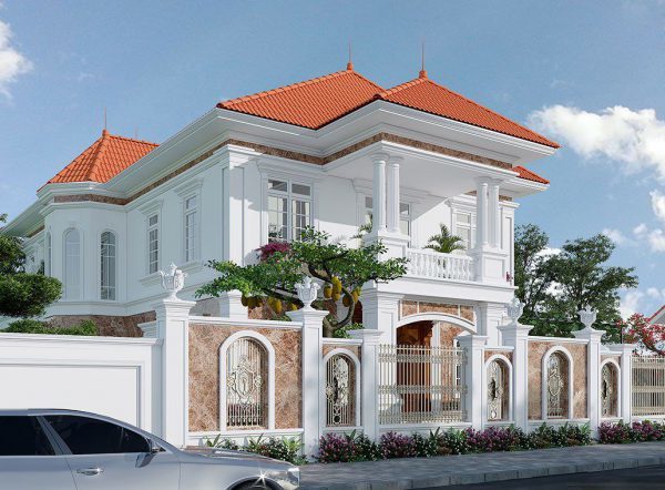 Mê đắm những mẫu biệt thự tân cổ điển 2 tầng đẹp vượt thời gian - Ảnh 3.