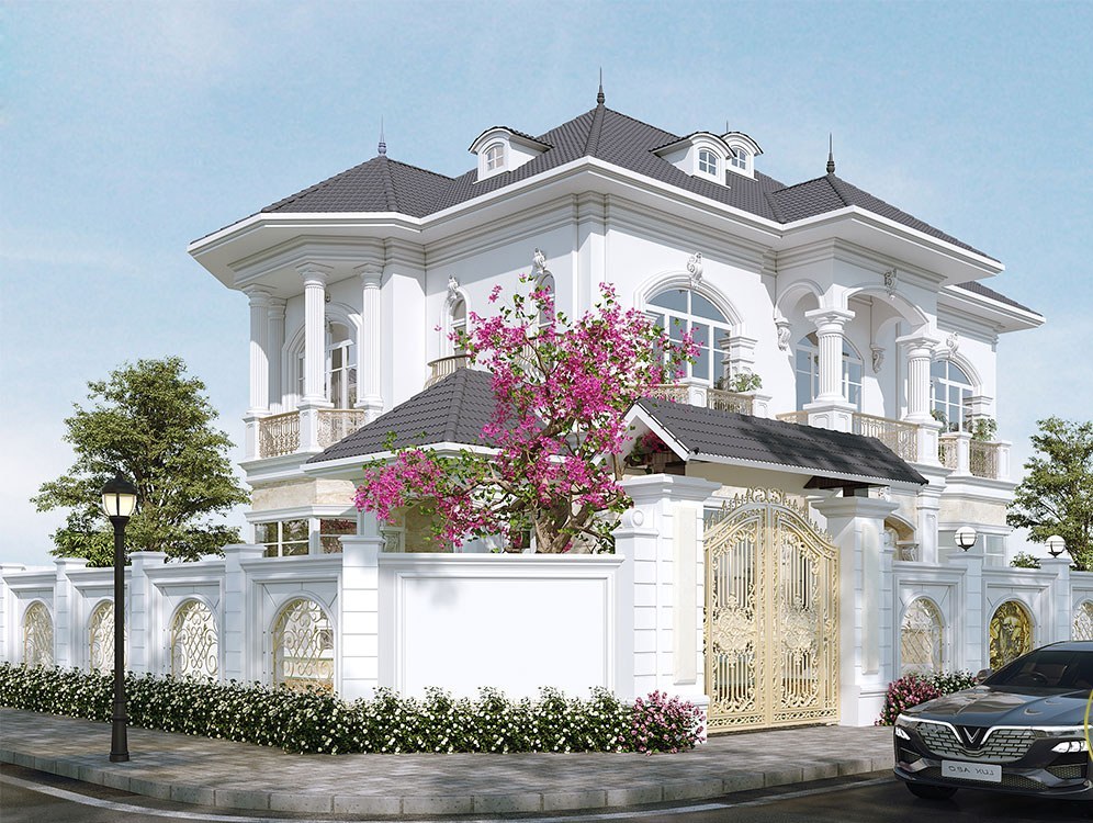 Mê đắm những mẫu biệt thự tân cổ điển 2 tầng đẹp vượt thời gian - Ảnh 4.