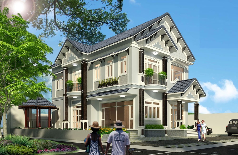 Mê đắm những mẫu biệt thự tân cổ điển 2 tầng đẹp vượt thời gian - Ảnh 6.