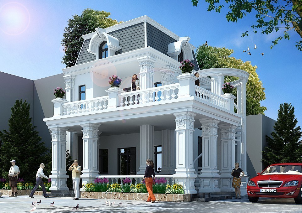 Mê đắm những mẫu biệt thự tân cổ điển 2 tầng đẹp vượt thời gian - Ảnh 7.