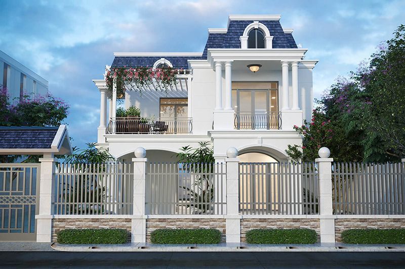 Mê đắm những mẫu biệt thự tân cổ điển 2 tầng đẹp vượt thời gian - Ảnh 9.