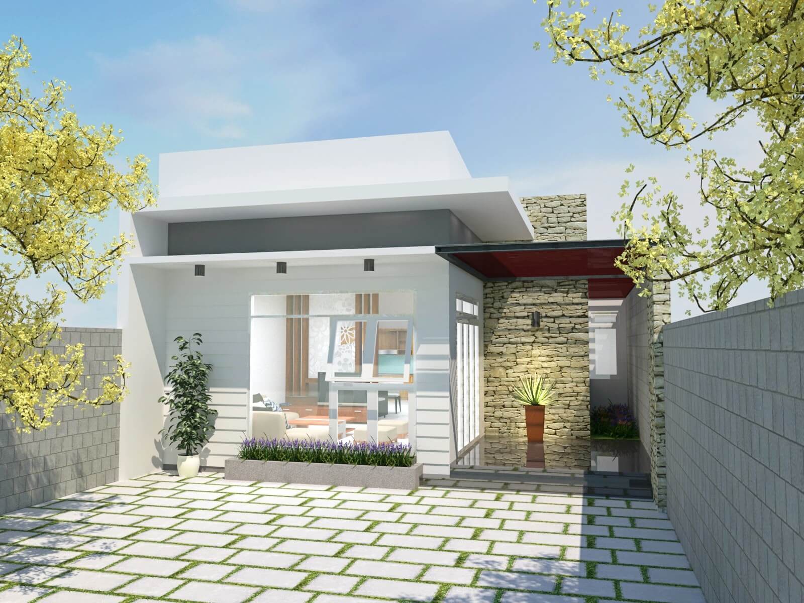 Nhà ống 1 tầng 5x20m chuẩn tỉ lệ vàng, sân vườn như chốn nghỉ dưỡng - Ảnh 2. Nhà ống 1 tầng 5x20m chuẩn tỉ lệ vàng, sân vườn như chốn nghỉ dưỡng - Ảnh 2.