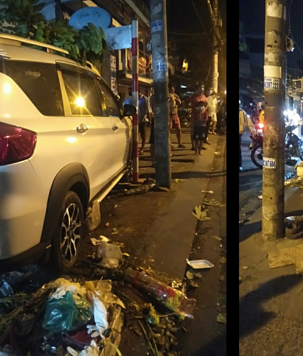 &Ocirc; t&ocirc; 7 chỗ lao kinh ho&agrave;ng v&agrave;o qu&aacute;n nhậu vỉa h&egrave;, 3 thực kh&aacute;ch bị cuốn v&agrave;o gầm - Ảnh 2.