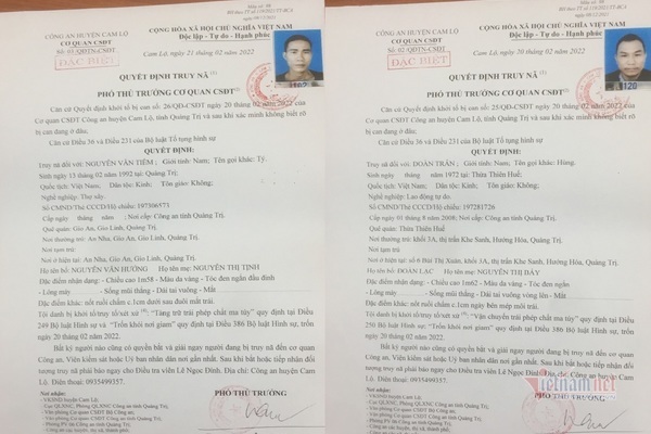 Truy tìm 2 tội phạm ma túy khoét tường trốn khỏi trại tạm giam - Ảnh 2. Truy tìm 2 tội phạm ma túy khoét tường trốn khỏi trại tạm giam - Ảnh 2.