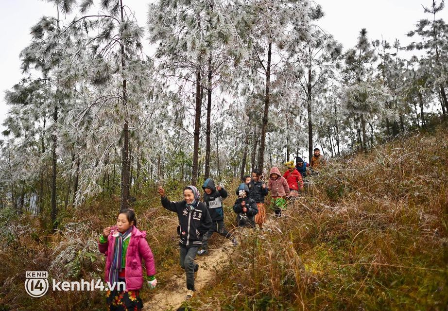Những đứa trẻ vùng cao nguyên đá thích thú với cảnh vật đóng băng - Ảnh 1. Những đứa trẻ vùng cao nguyên đá thích thú với cảnh vật đóng băng - Ảnh 1.