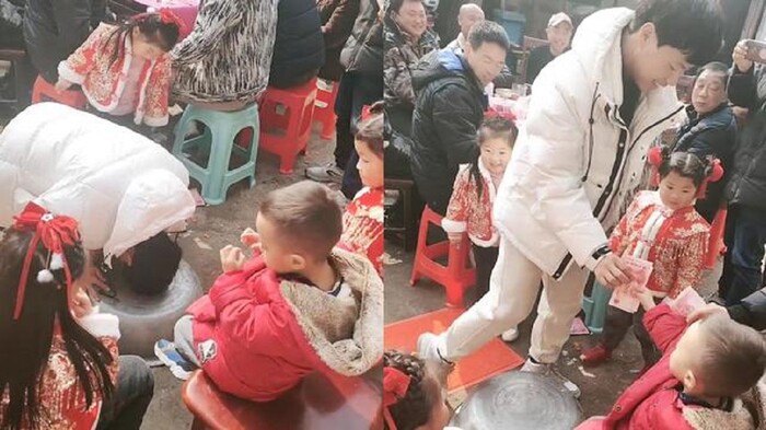 Chàng trai 18 tuổi quỳ bái 'chú' 3 tuổi, tập tục lỗi thời ngày đầu năm mới bị dư luận 'ném đá' dữ dội - Ảnh 1. Chàng trai 18 tuổi quỳ bái 'chú' 3 tuổi, tập tục lỗi thời ngày đầu năm mới bị dư luận 'ném đá' dữ dội - Ảnh 1.