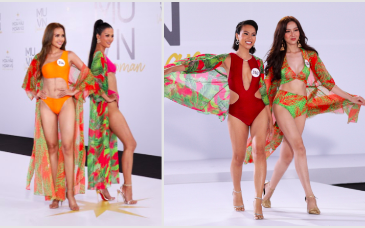 Loạt chân dài Next Top Model "đọ" body bốc lửa với Hoa hậu chuyển giới trong phần bikini tại Hoa hậu Hoàn vũ Việt Nam