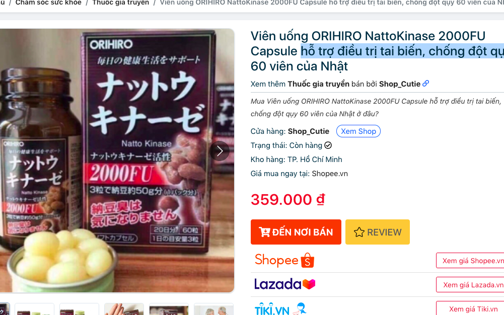 Viên uống cho người tai biến Orihiro NattoKinase capsules "nổ" công dụng như thần dược, bách bệnh đều tiêu tan