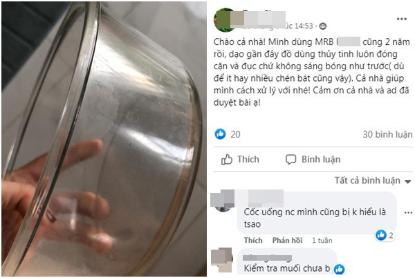 Than thở máy rửa bát làm đồ thủy tinh vẩn đục, chị gái được dân mạng bày cách xử lý - Ảnh 1. Than thở máy rửa bát làm đồ thủy tinh vẩn đục, chị gái được dân mạng bày cách xử lý - Ảnh 1.