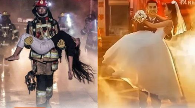 Anh lính cứu hỏa giải cứu cô gái khỏi đám cháy, 3 năm sau tổ chức đám cưới viên mãn y chang truyện cổ tích - Ảnh 1.