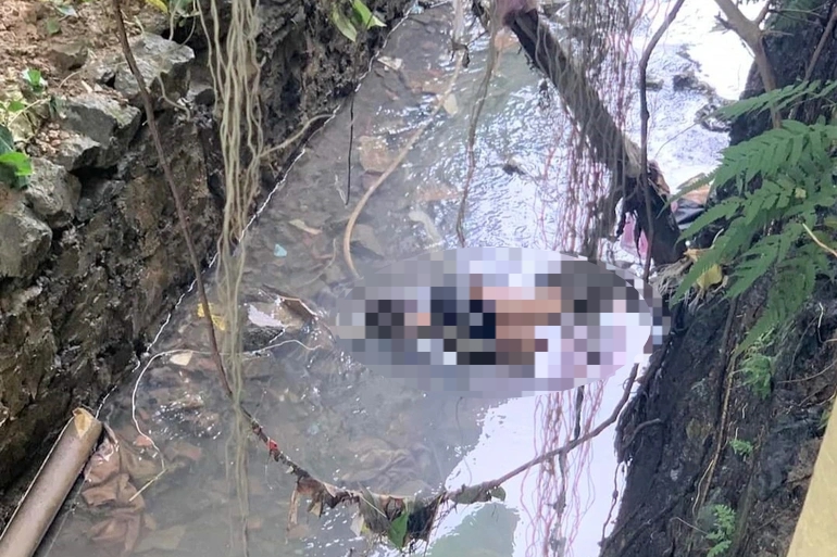 Phát hiện thi thể nam thanh niên dưới mương nước - Ảnh 1.