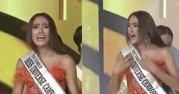 Khoảnh khắc Á hậu 1 hốt hoảng vì tưởng nhầm mình giành giải Hoa hậu Hoàn vũ Campuchia gây sốt