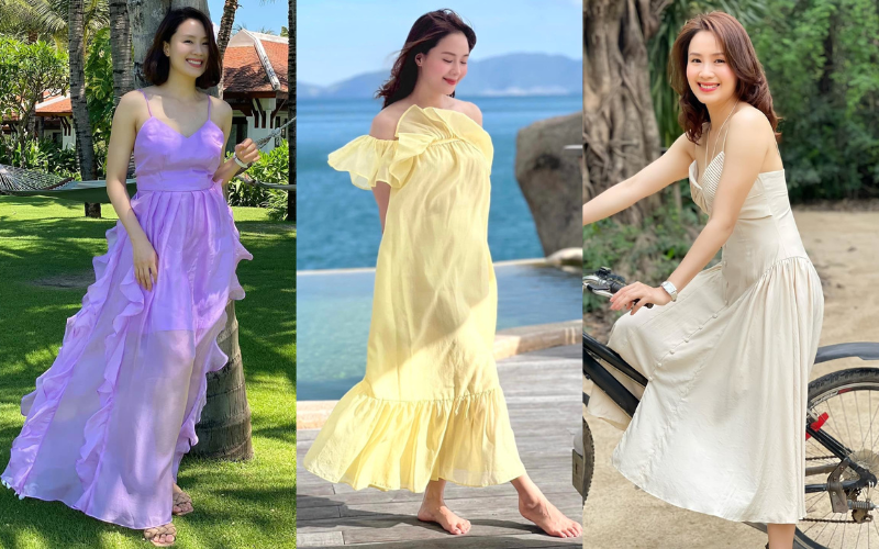Mê mệt tủ đồ hè của diễn viên Hồng Diễm: toàn váy maxi điệu đà, chị em sắm theo để diện đi biển là 'chuẩn bài'