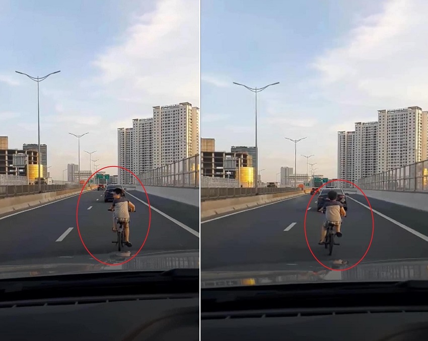 Giật m&igrave;nh xem clip trẻ em tung tăng đạp xe giữa d&ograve;ng xe m&aacute;y, &ocirc; t&ocirc; đ&ocirc;ng đ&uacute;c - Ảnh 1.