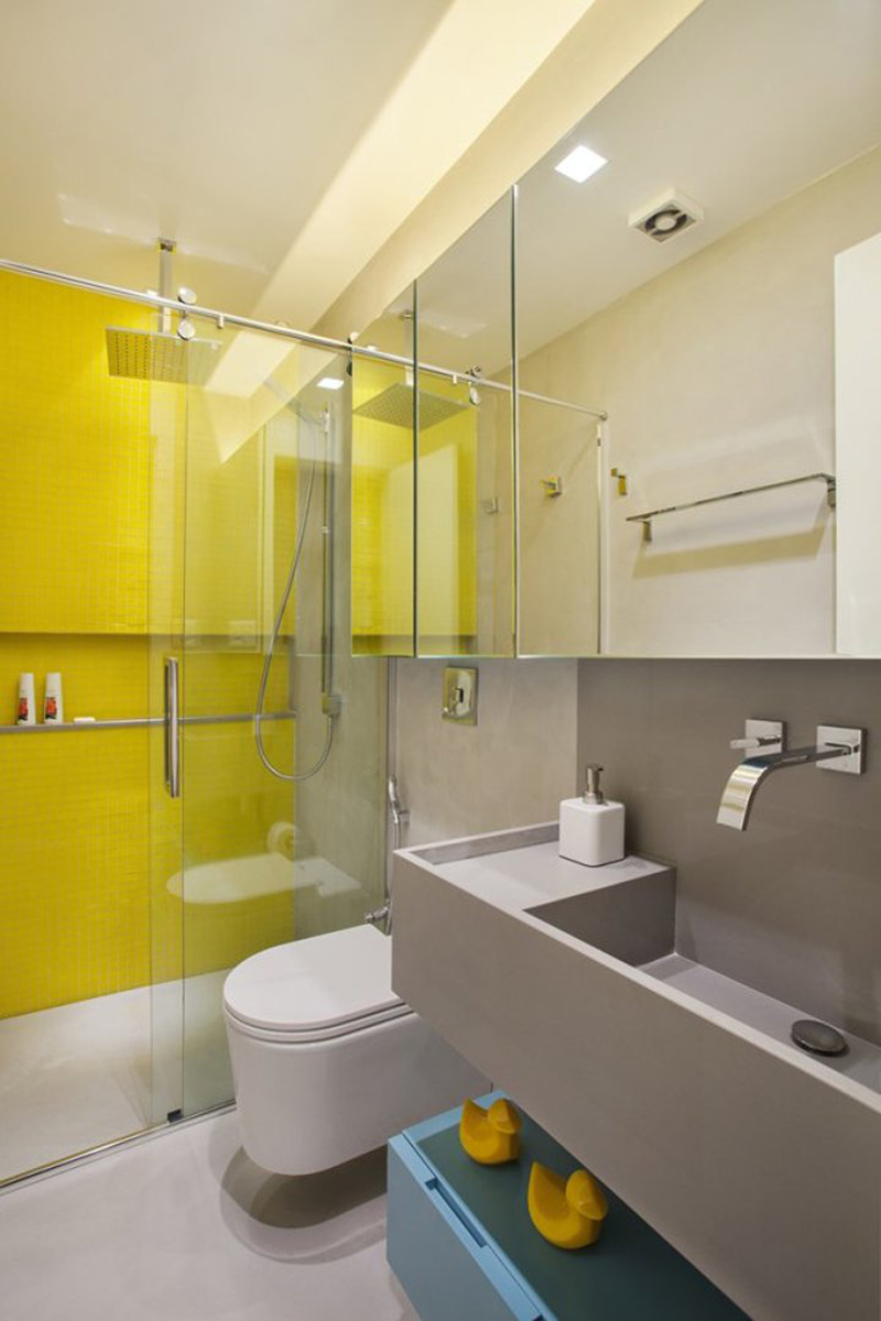 Bí quyết cho căn phòng tắm luôn tươi sáng, sinh động là bổ sung gam màu vàng nắng - Ảnh 13.