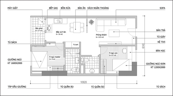 Tư vấn bố trí nội thất khắc phục nhược điểm phòng khách bé và dài của căn hộ chung cư - Ảnh 1.