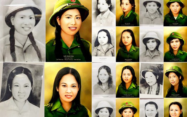 Chân dung ảnh phục dựng 10 nữ anh hùng liệt sĩ TNXP Ngã ba Đồng Lộc