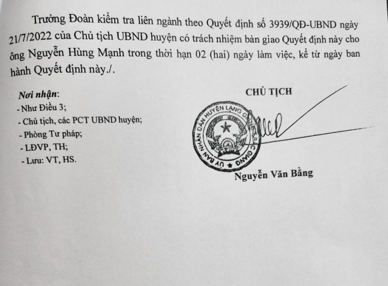 Chủ tịch huyện Lạng Giang ra quyết định xử lý nghiêm sai phạm trong lĩnh vực đất đai - Ảnh 2.