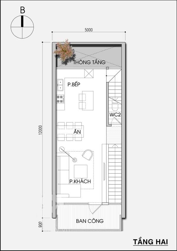 Thiết kế nhà ống một mặt tiền hiện đại và đủ sáng - Ảnh 2.